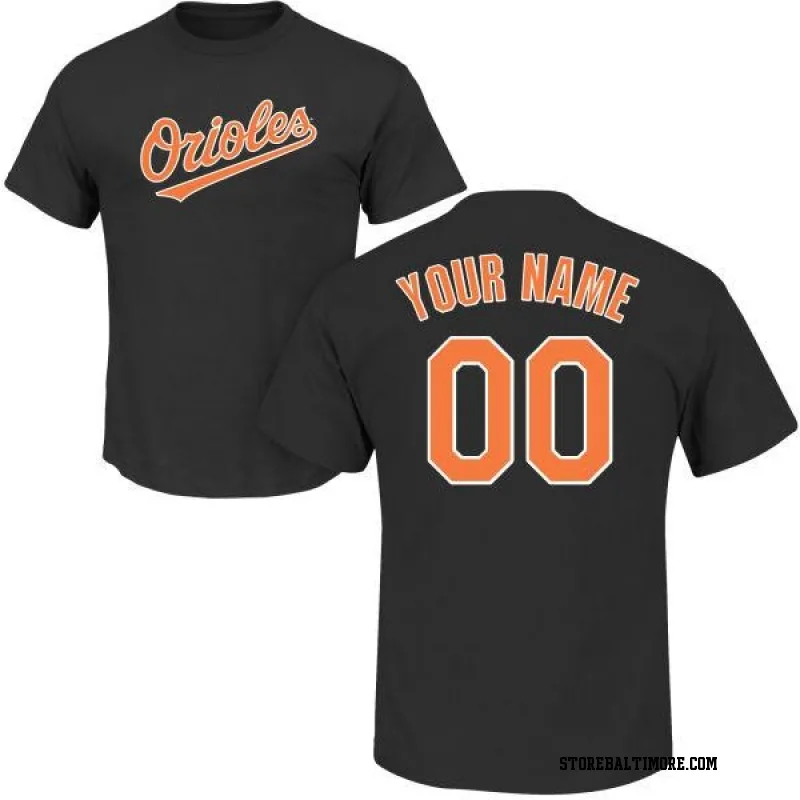 Black Men's Custom Baltimore Orioles Custom Roster Name & Number T-Shirt