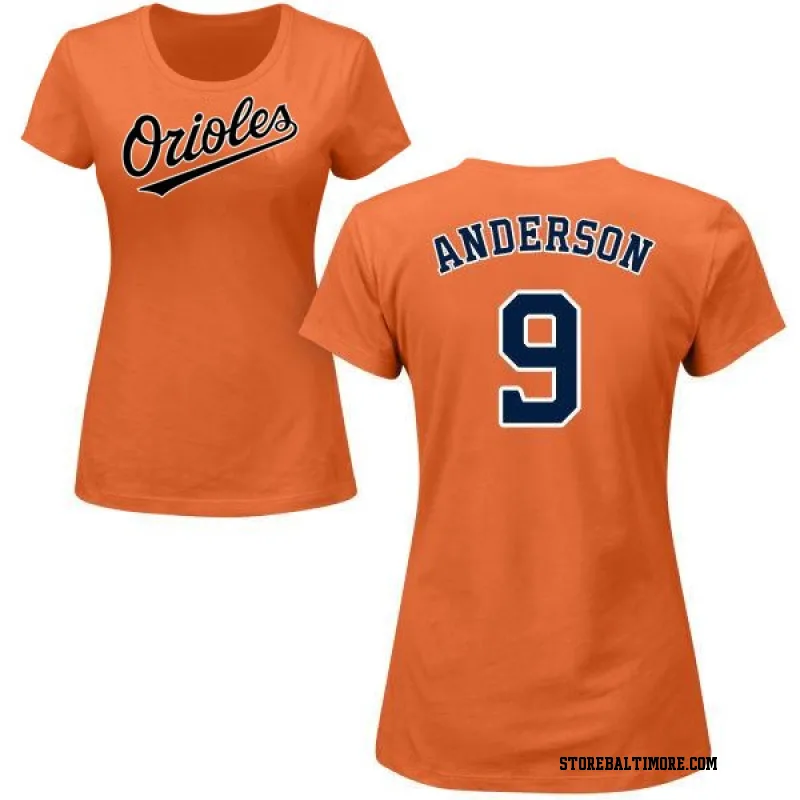 Orange Women's Brady Anderson Baltimore Orioles Roster Name & Number T-Shirt