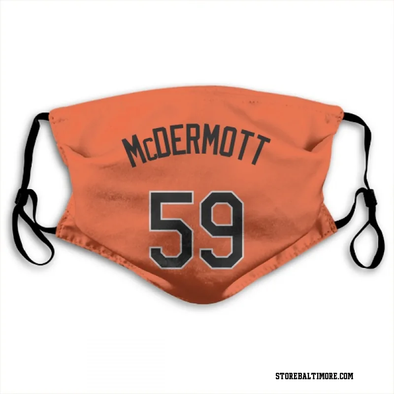 Orange Baltimore Orioles  Chayce McDermott  Face Mask (With 2 Free PM2.5 Filters)